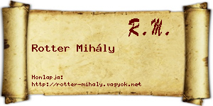 Rotter Mihály névjegykártya